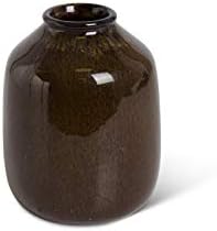 KK Interiors 55 Inch Dark Brown Glazed Ceramic Vase
