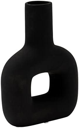 Sagebrook Home Modern Stoneware Vase - Matte Black 8 Inch