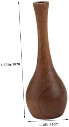 Handmade Flower Vase Rustic Decor Centerpiece Walnut Solid Wood Decorative Vase 1
