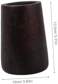 STOBAZA Small Rustic Wood Flower Vase Elegant Decorative Tabletop Case for Floral Arrangements