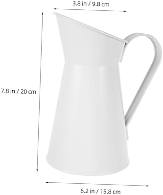 Retro Flower Jug Iron Vase with Side Handle for Balcony and Desktop Display