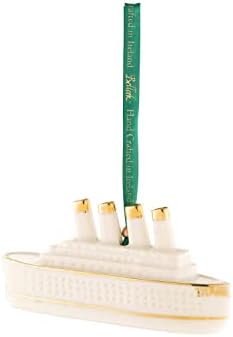 Belleek Titanic Ornament - 4 Inch White Porcelain Hanging Decor