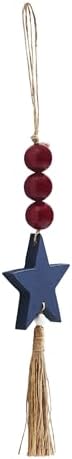 VHC Brands Patriotic Red Beads Star Ornament 10x3