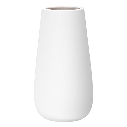 Dvine Dev 10 Inch Ivory Oval Ceramic Flower Vase