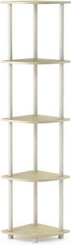 Furinno Turn-N-Tube 5 Tier Corner Display Rack White