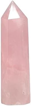 AtkitS Natural Gem Hexagonal Column Rose Quartz Energy Crystal Therapy Rod