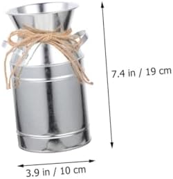 STOBAZA 2pcs Vintage Iron Flower Bucket with Twine for Home Decor and Garden