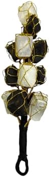 Set of 2 Natural Black Tourmaline and Selenite Chunks Door Car Hanging