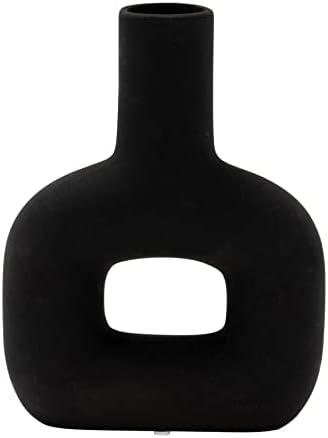 Sagebrook Home Modern Stoneware Vase - Matte Black 8 Inch