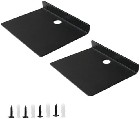NUTNAPH 5 Inch Metal Floating Shelves 2pcs Black