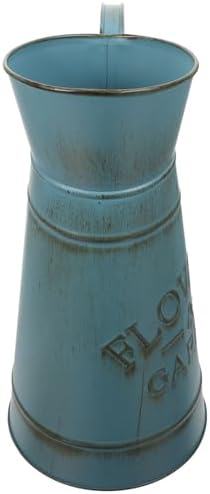 Creative Blue Iron Pot Flower Vase for Home Decor