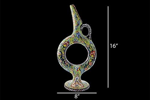 EliPOT Extra Large Hittite Ceramic Vase Black Light Green