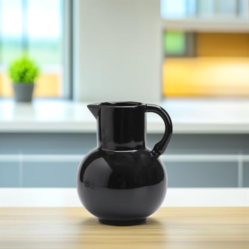 Farmhouse Ceramic Pitcher Vase for Dried Flowers and Home Decor