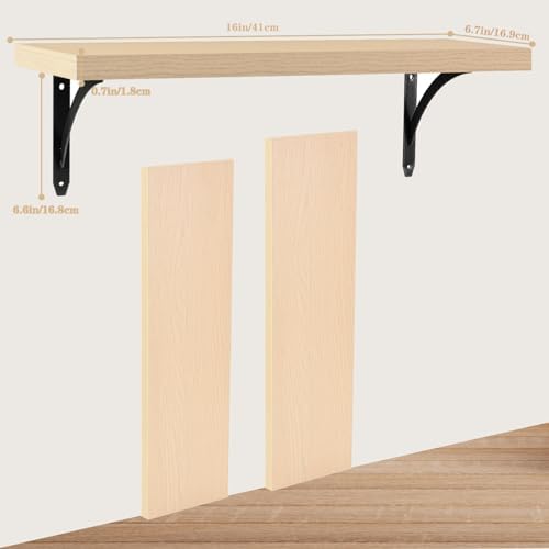 White Oak Floating Shelves Wall Mount Set of 2
