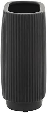 Sagebrook Home Modern Ribbed Ceramic Vase 8 Black