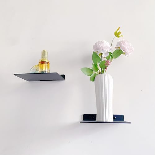 NUTNAPH 5 Inch Metal Floating Shelves 2pcs Black