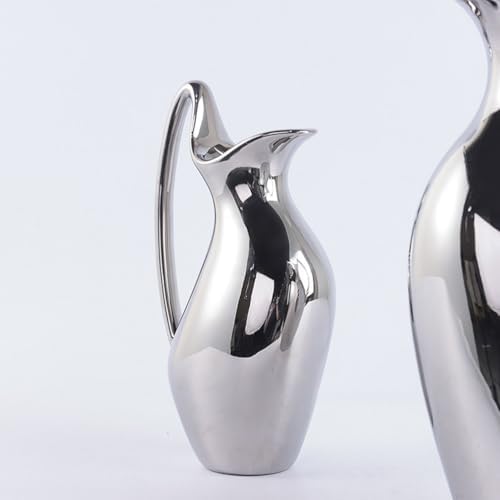 DOITOOL Farmhouse Pitcher Vase Ceramic Flower Decor for Home Office Kitchen