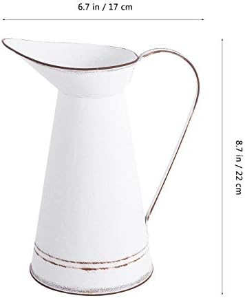 GANAZONO Vintage Galvanized Jug Flower Vase Decor