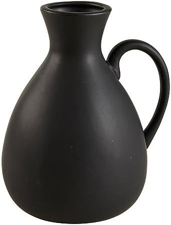 47th Main Ceramic Vase Pitcher Style Black 7 Inch