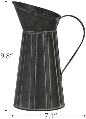 Rustic Metal Milk Jug Vase for Home Dcor