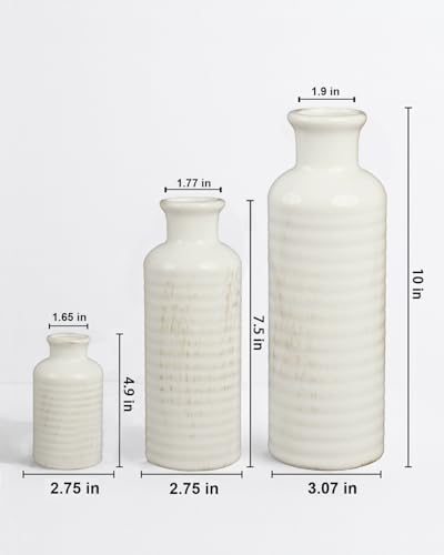 CheeryStow White Ceramic Vase Set of 3