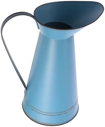 STOBAZA Multifunctional Blue Iron Flower Bucket Decor Vase