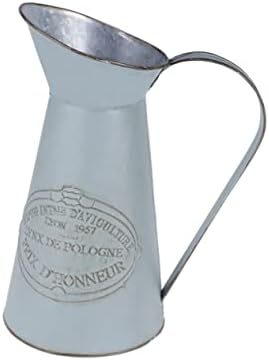 Rustic Metal Pitcher Vase for Home Decor