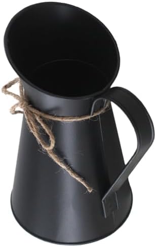 VOSAREA Vintage French Pitcher Vase 76 Inch Metal Bucket with Handle for Dried Flowers