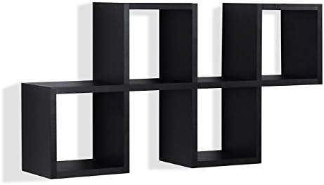 Danya B Cubby Chessboard Wall Shelf - Horizontal or Vertical Black