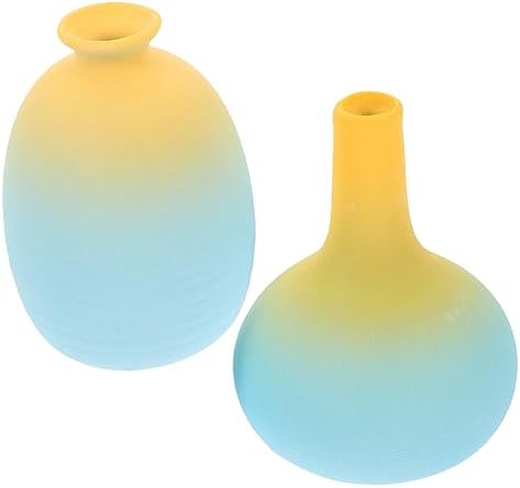 2pcs Rustic Style Gradient Ceramic Vase for Home Decor