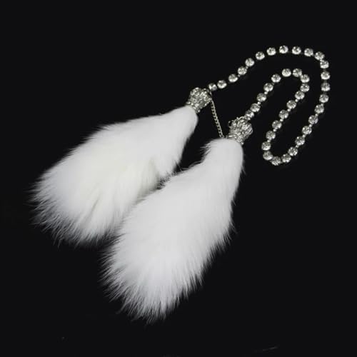 Bling Car Charm Cute Plush Fox Hanging Mirror Ornament