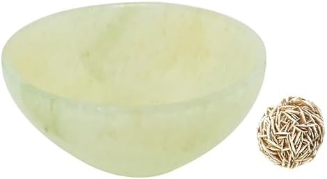 Natural Light Green Aventurine Bowl with Rose Desert Selenite