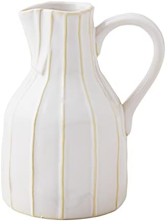 Mud Pie Cream Stoneware Bud Vase Small 65x4