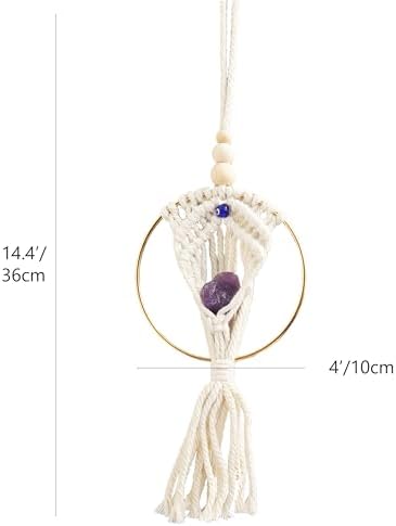 Boho Woven Evil Eye Crystal Wall Decor with Healing Stones