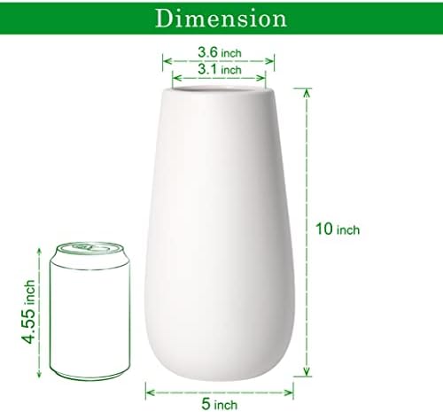 Dvine Dev 10 Inch Ivory Oval Ceramic Flower Vase