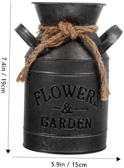 Vintage Flower Bucket Rustic Decorative Pitcher Vase for Cottagecore Decor 1