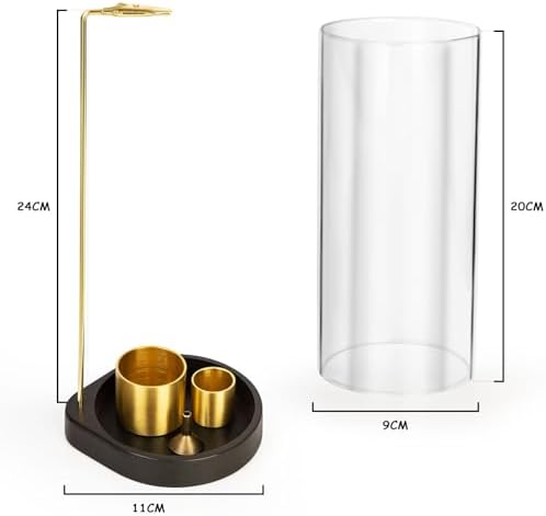 Wooden Incense Burner with Glass Ash Catcher