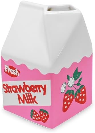 bando Vintage Carton Inspired Mini Ceramic Vase Strawberry Milk