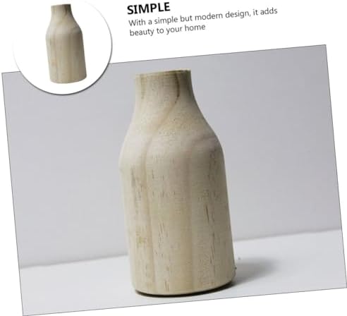 Rustic Small Pine Wood Vase for Table Centerpiece