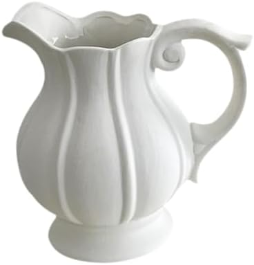 Fenteer Ceramic Flower Vase Jug Pitcher Decorative Vase for Home and Cafe