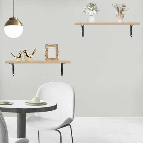 White Oak Floating Shelves Wall Mount Set of 2