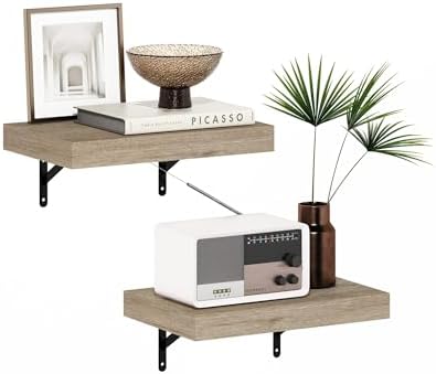 Furinno Tanna Floating Display Shelves Set of 2 Natural