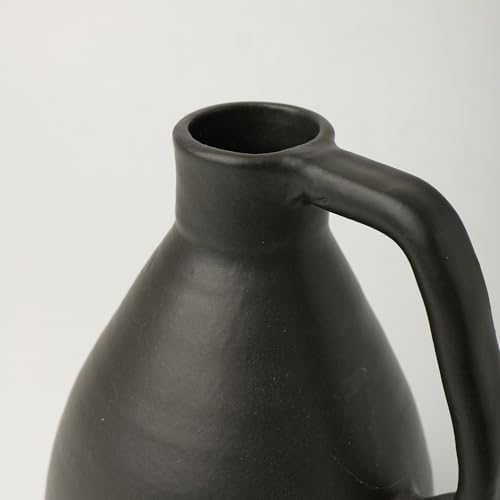 Matte Black Ceramic Pitcher with Handle