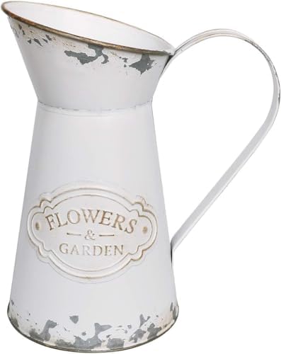 Rustic Shabby Chic Small Metal Flower Vase
