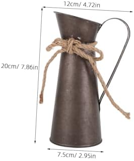 VINTORKY Metal Flower Container Vintage Pitcher Vase