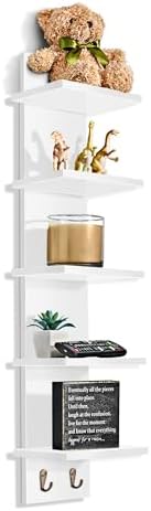 Sorbus 5 Tier Wall Shelf with Hooks 2 Pack
