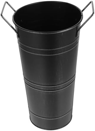 Vintage Rustic Galvanized Iron Flower Bucket with Handles