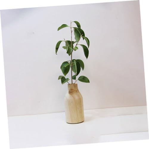Rustic Small Pine Wood Vase for Table Centerpiece