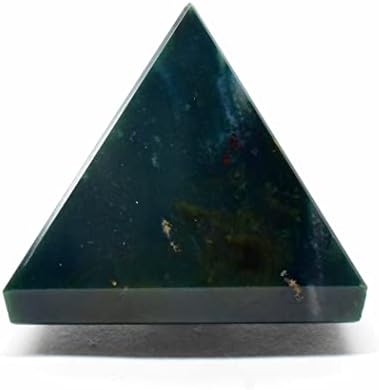 HQRP 55mm Green Blue Bloodstone Pyramid Natural Crystal Mineral Polished Stone - India