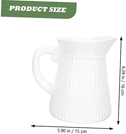 STOBAZA White Kettle Shape Ceramic Flower Vase